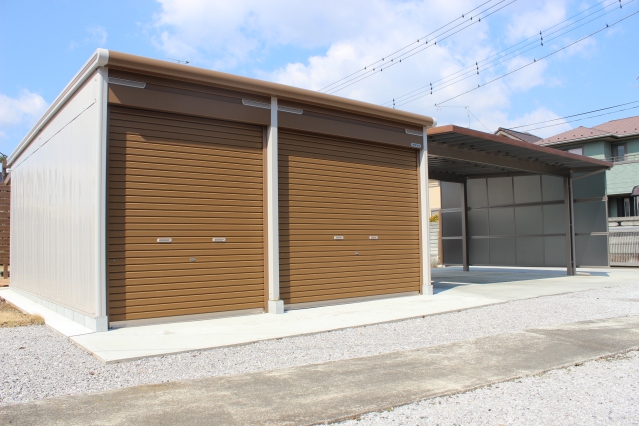 上里町のガレージの施工例
