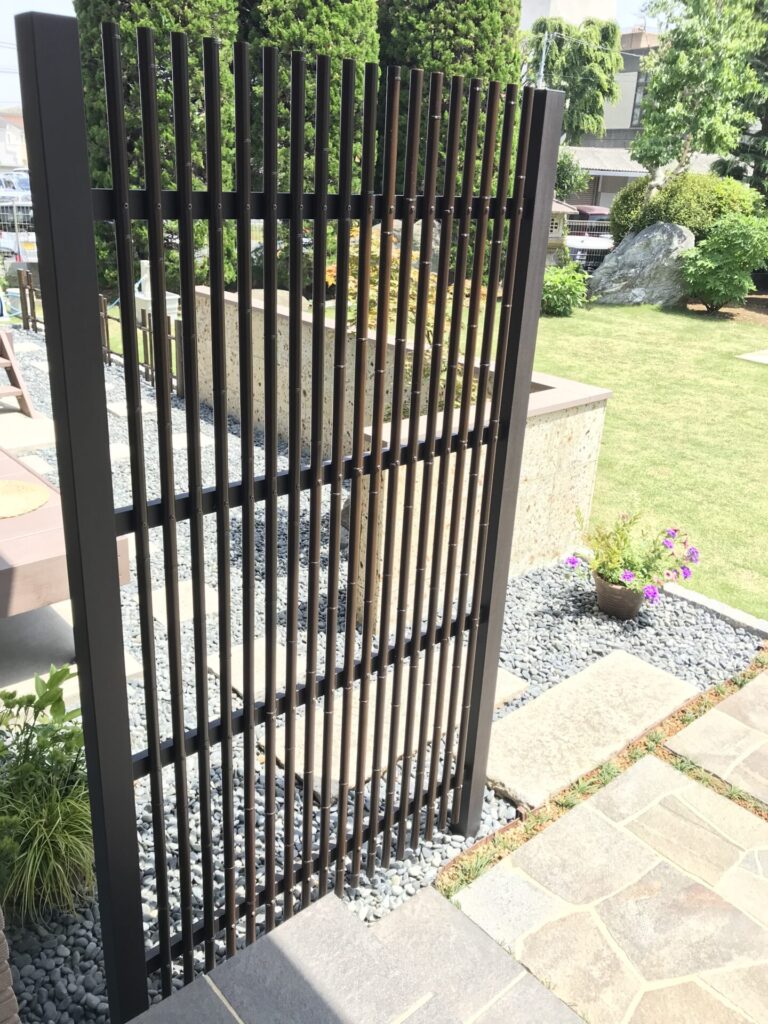 東松山市　和のお庭と相性抜群な「バンブーユニット竿垣」