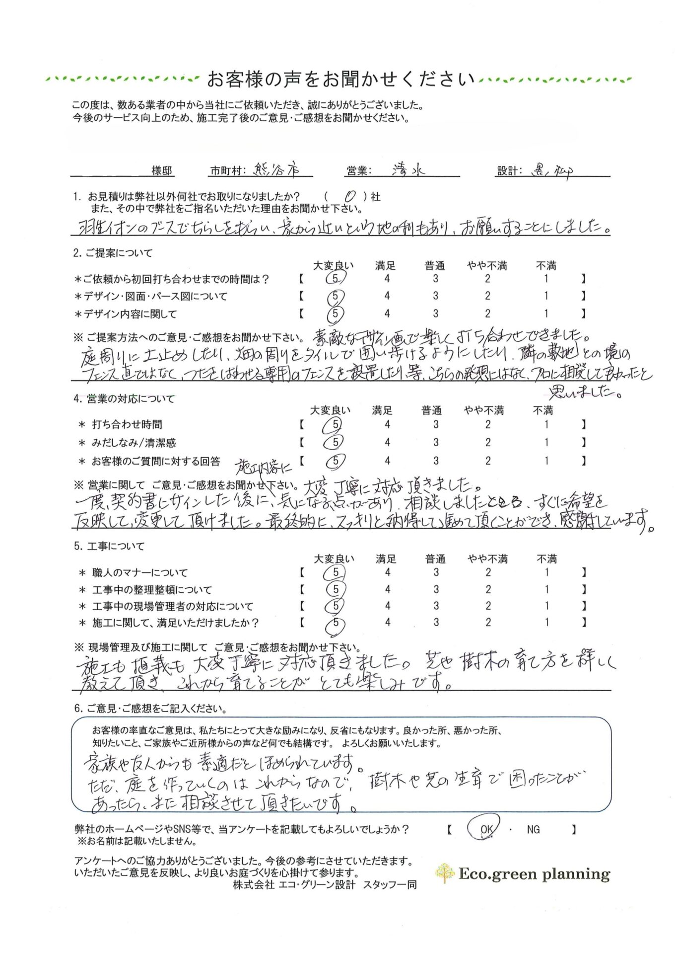 素敵なデザイン画で、楽しく打ち合わせできました。プロに相談してよかったと思いました。