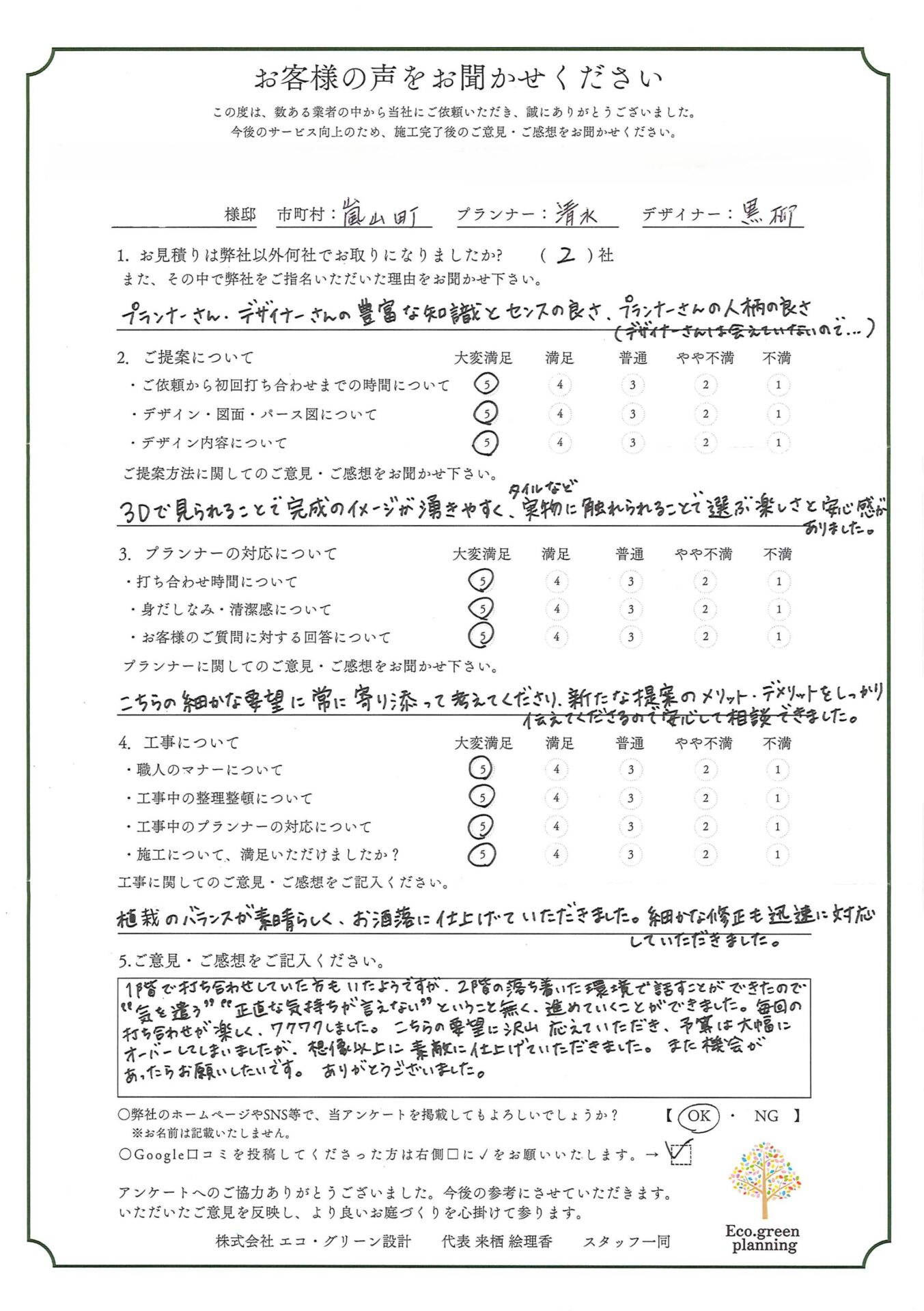 決め手はプランナーさん、デザイナーさんの豊富な知識とセンスの良さ