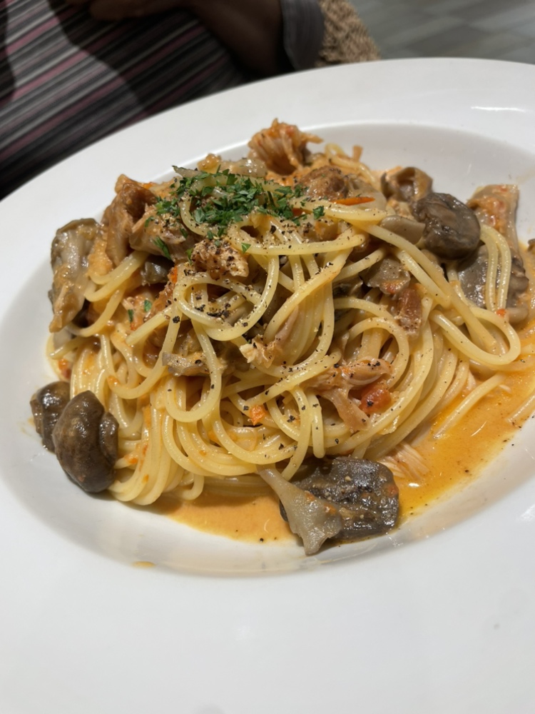 キノコクリームパスタ