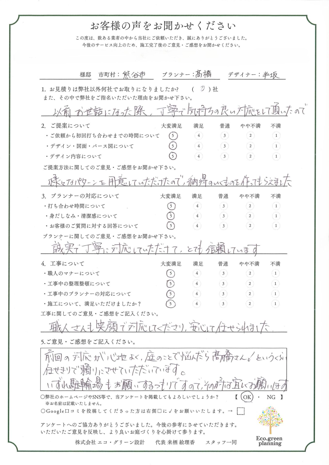様々なパターンを用意していただけたので、納得のいくものを作ってもらえました。