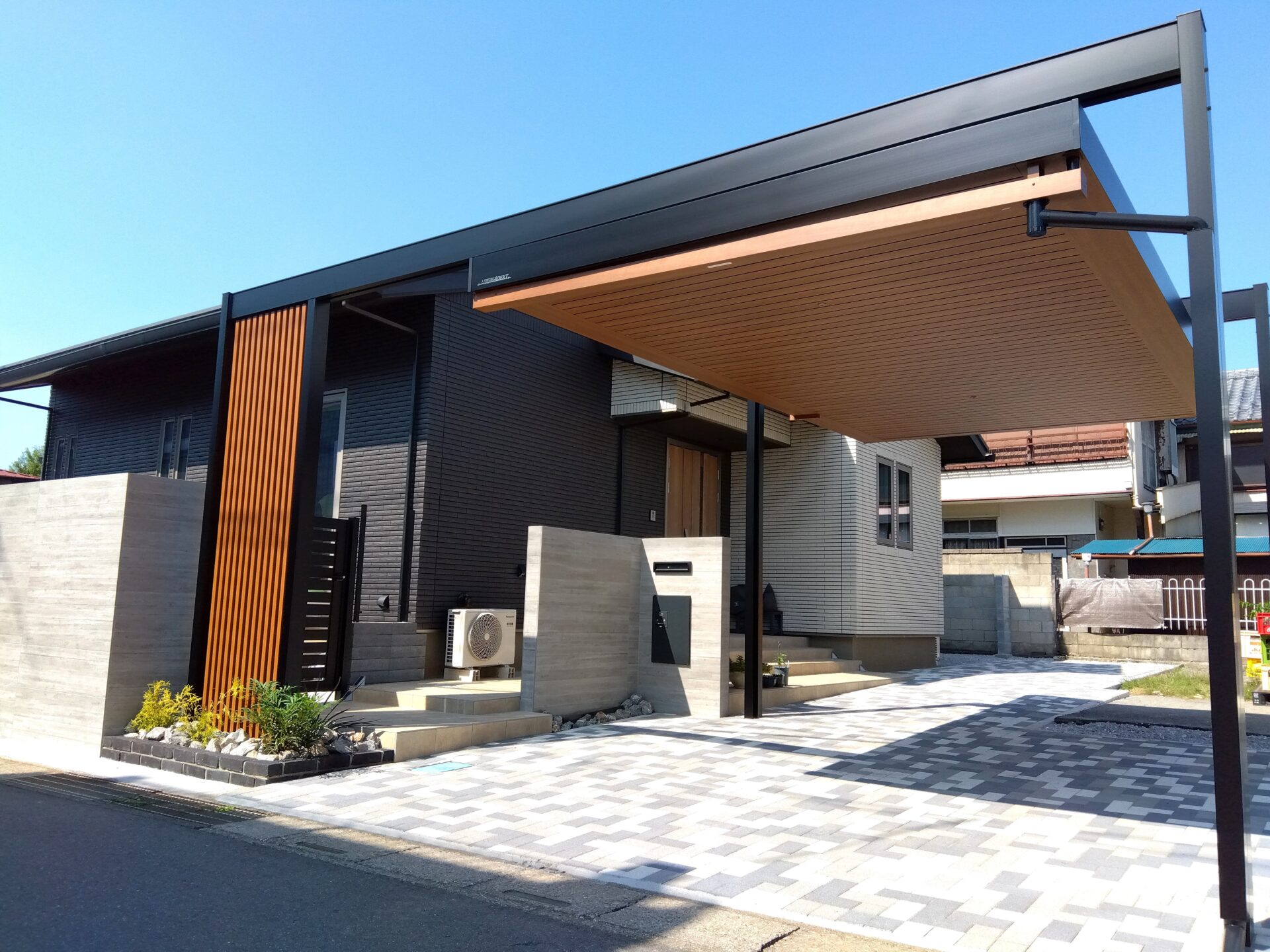 羽生市のシンプルモダンな新築外構